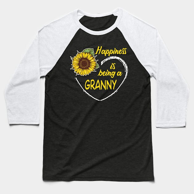 Happiness Is Being A Granny Sunflower Heart Baseball T-Shirt by mazurprop